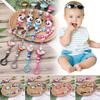 Multicolor Panda Rainbow Baby Chew Toy Teething Soother Pacifiers Chain Pacifier Clip