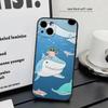 Розовый Мультяшный Забавный ketnipz с большими глазами Для iPhone 17 air 16 15 14 13 12 11 Pro Черный Мягкий Чехол для Телефона