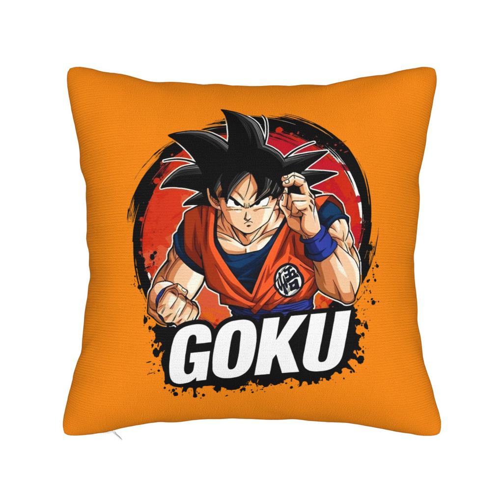 Goku Dragon Ball Square Pillow Case Anime Manga Cushion Cover Vintage Zipper Decorative Pillowcase for Home 45x45cm