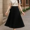 Shop   Women S elaStic waiSt Pleated Satin Long Skirt wdmS wSk tS14530754