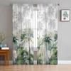 Summer Beach Palm Trees Sheer Curtains for Bedroom Living Room Decoration Window Curtain for Kitchen Tulle Voile Organza Drapes