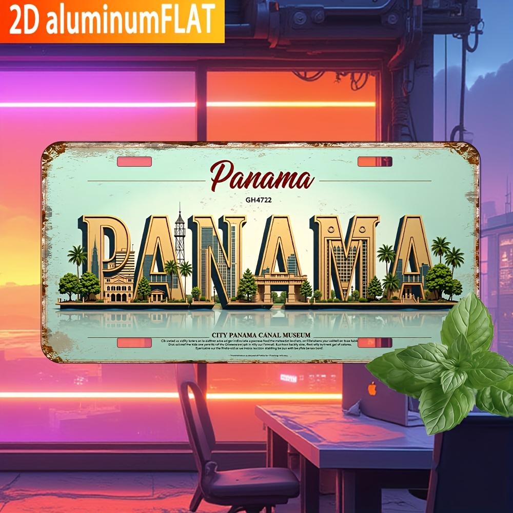 D Flatpc Vintage Wall Decor Panama City Skyline and Plaque Design Suitable for Home Bar Cafe Restaurant for Indoor