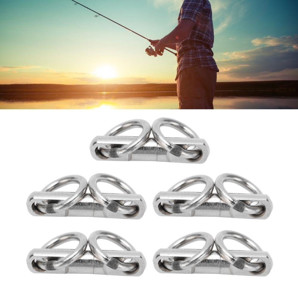 10PCS Column Fishing Ring Swivel 360 Degree Rotation Fishing Swivels Saltwater Fishing