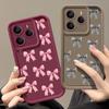 For Xiaomi 14T 13T Pro Poco X7 F6 Pro X6 Redmi Note 14 13 Pro 12 11 Case Bowknot Print Soft Silicone Lens Protection Shockproof TPU Matte Phone Cover