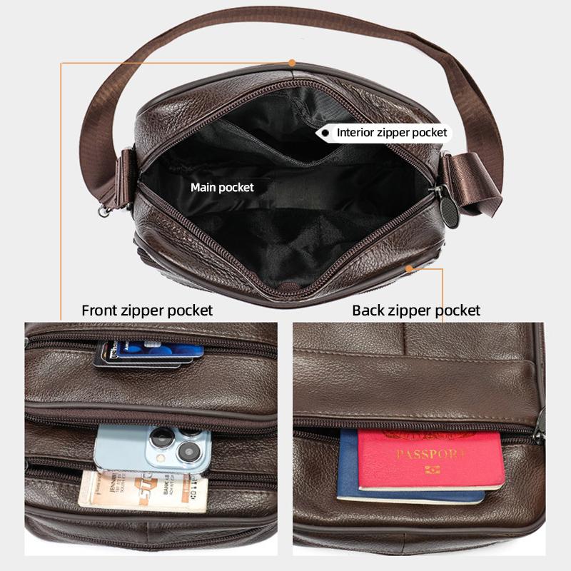 Новая вертикальная мужская сумка через плечо из натуральной кожи, повседневная сумка через плечо из натуральной кожи, регулируемая сумка через плечо для деловых поездок и поездок на работу из кожи