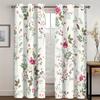2 Pieces, Spring Floral and Green Plant Curtains - Semi Transparent - Suitable for Living Room, Bedroom, Office Home Decoration.