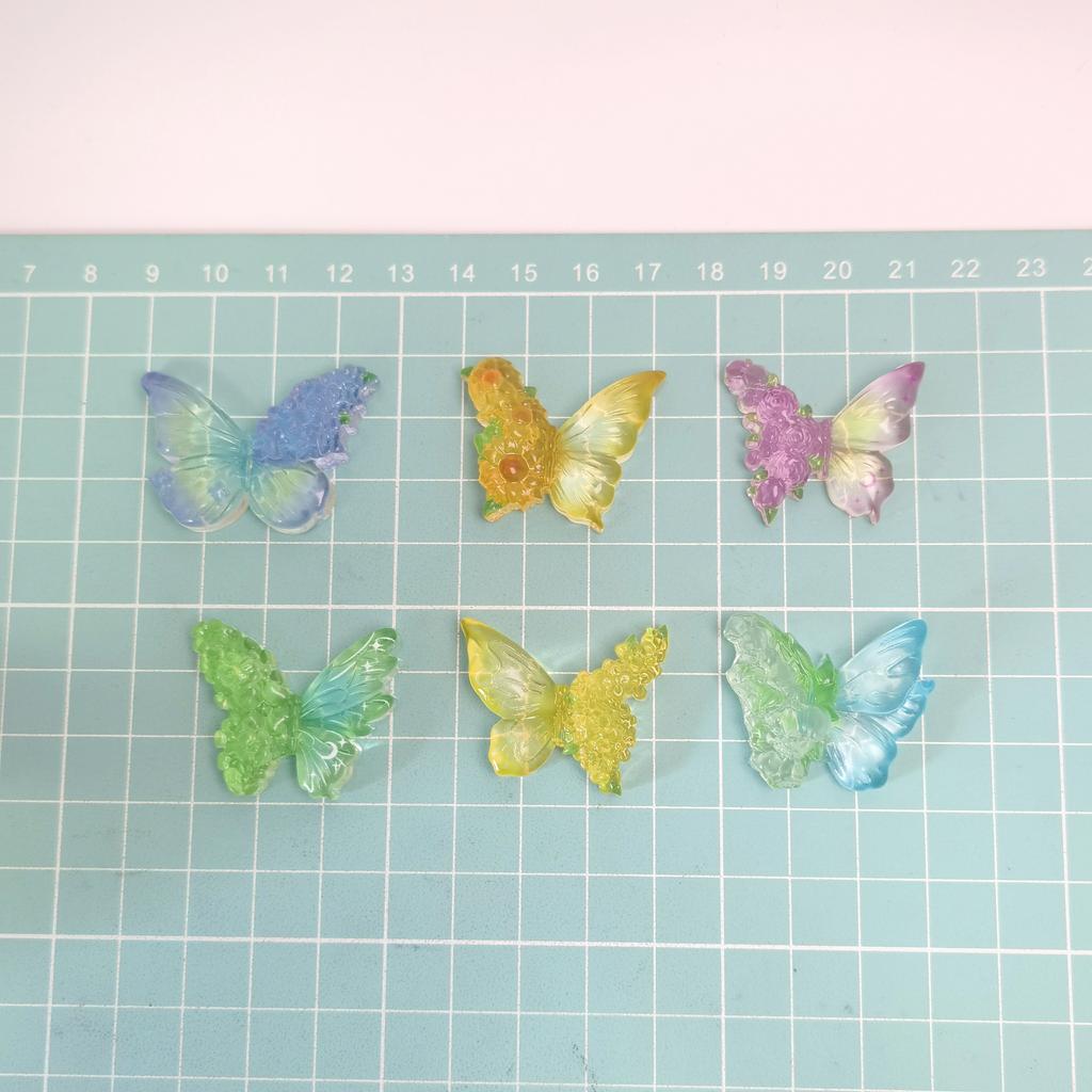 100pcs Mixed Gradient Mini Butterfly Slime Charms Flat Back Resin Cabochons for Jewelry Making DIY Hair Bows Center
