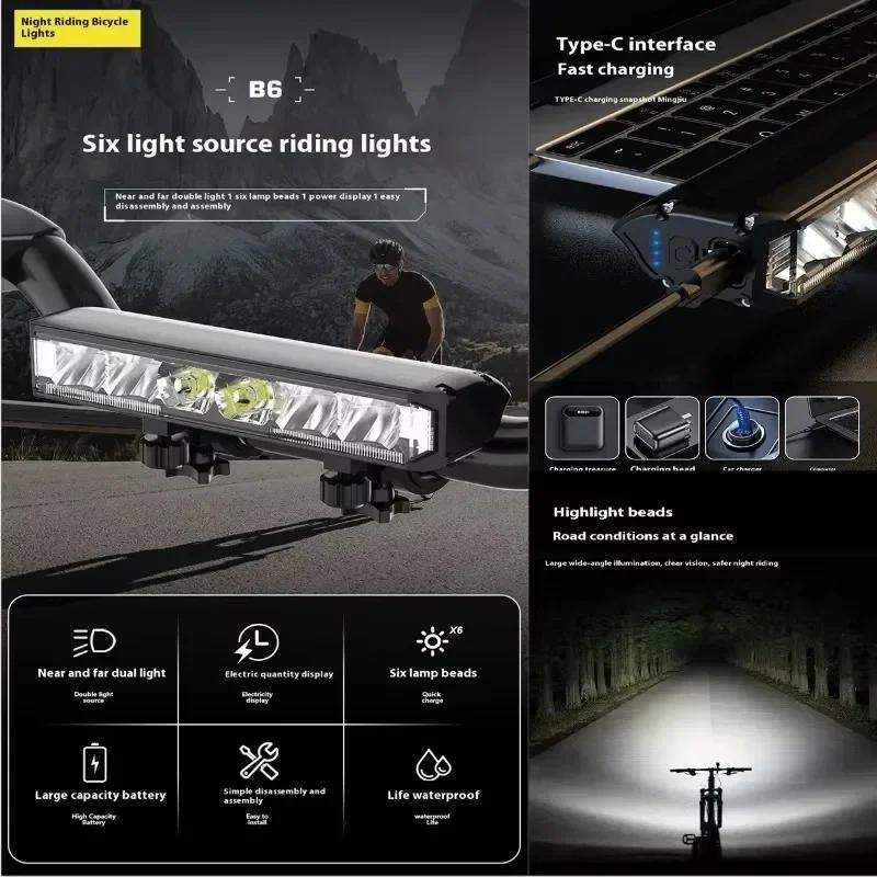 Яркая велосипедная фара - Перезаряжаемая USB-C 2000 люмен LED, Водонепроницаемый IPX5 велосипедный фонарь для ночной езды по дороге/МТБ (5 режимов освещения)