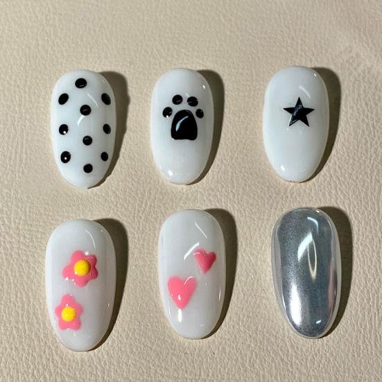 Набор ручек для дизайна ногтей с 4 сменными головками для бусин, цветочный узор в горошек, стразы, тонкий аппликатор для нанесения клея, для самостоятельного использования в салоне