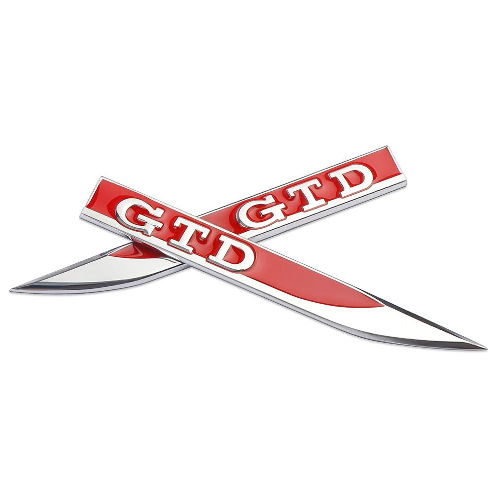 Car Metal GTI GTD R Line Logo Side Body Fender Emblem Sticker For Volkswagen VW Rline GTI Golf 5 7 Caddy Passat B6 Tiguan Polo zj0