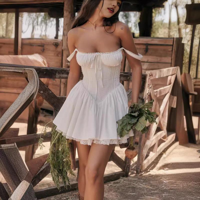 Модное элегантное кружевное платье с подтяжками, женское платье с открытой спиной для выпускного вечера, короткое женское плиссированное повседневное платье А-силуэта, женская одежда