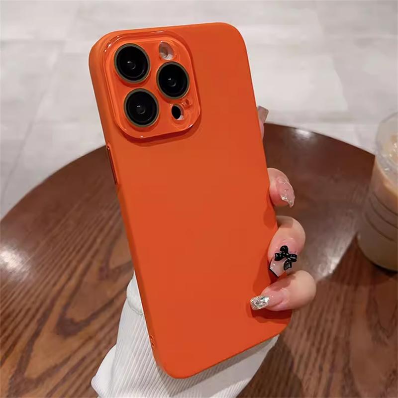 Простой приятный на ощупь матовый чехол с полной защитой объектива для iPhone 16 15 14 13 12 11 Pro Max Plus, жесткий ПК, противоударный