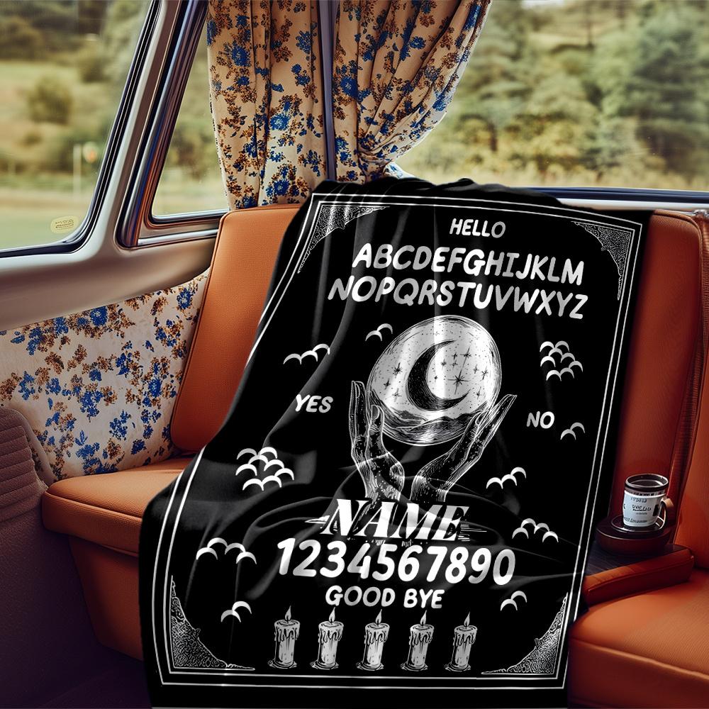 Mystical Ouija Board With Celestial Elements Blanketcustomizable With Your Namecomfortable And Stylish Perfect For Travel Beds Chairs Offices Sofas