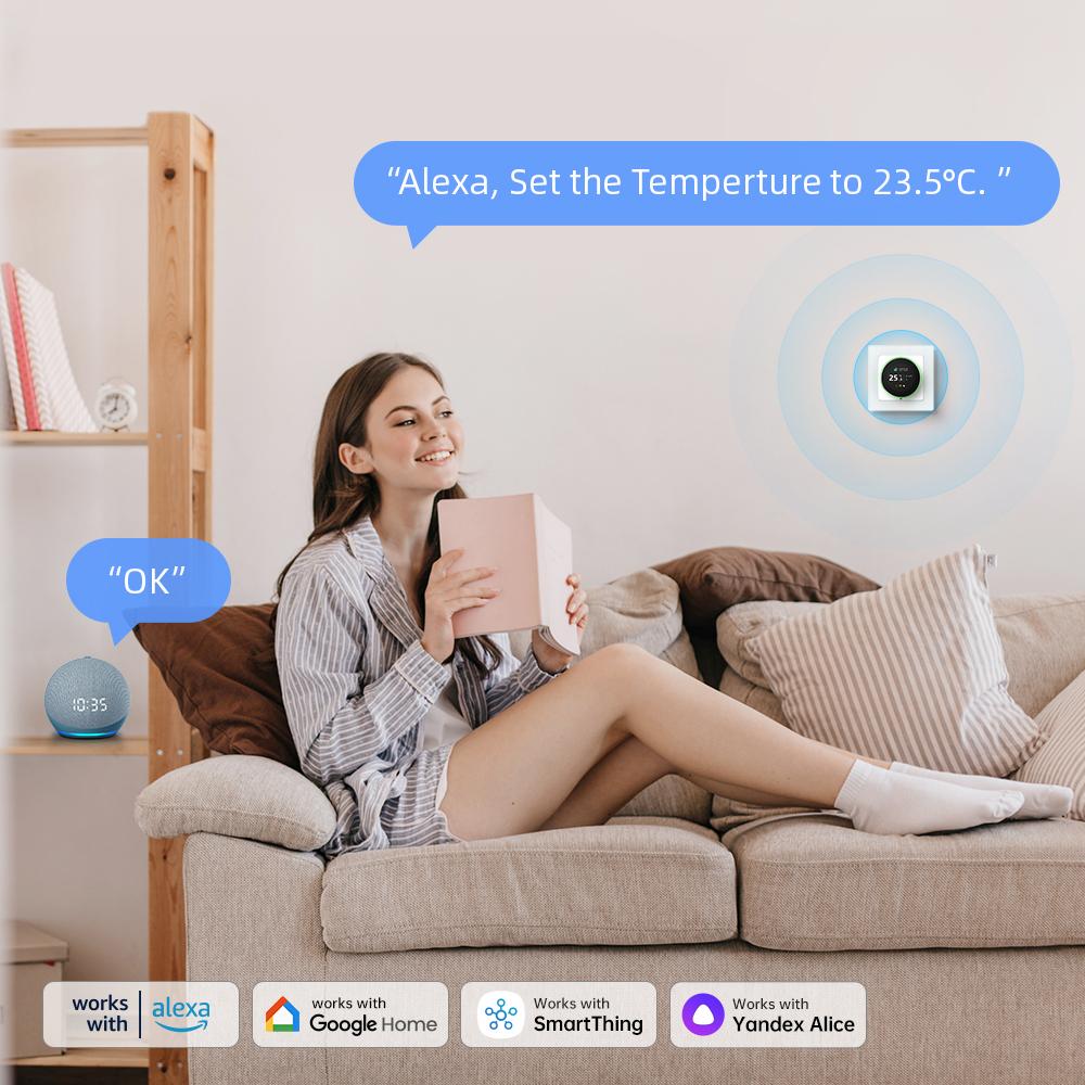 AVATTO WiFi Умный поворотный регулятор термостата Контроллер температуры для водяного газового котла Электрическое отопление Работает с Tuya Alexa Google Home