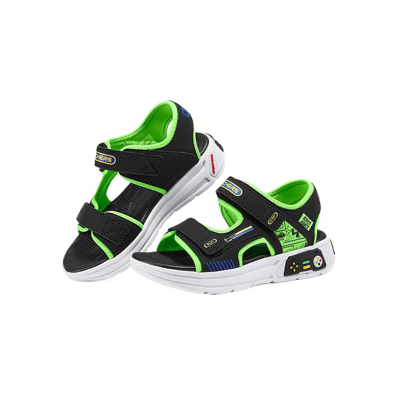 Skechers Модные повседневные низкие сандалии для мальчиков Детские сандалии Черные 402271L-BKLM