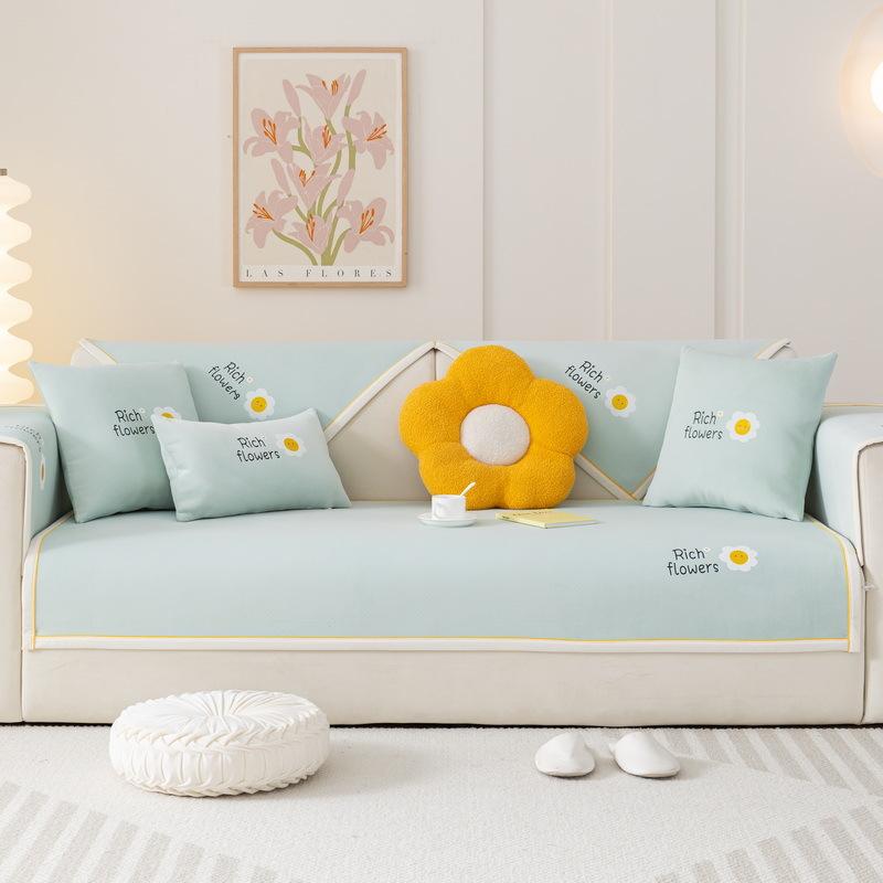 Small Fresh Chenille Sofa Cushion New Four-Season Universal Seat Cushion Blanket Non-Slip Sofa Cover Cover Cloth Towel