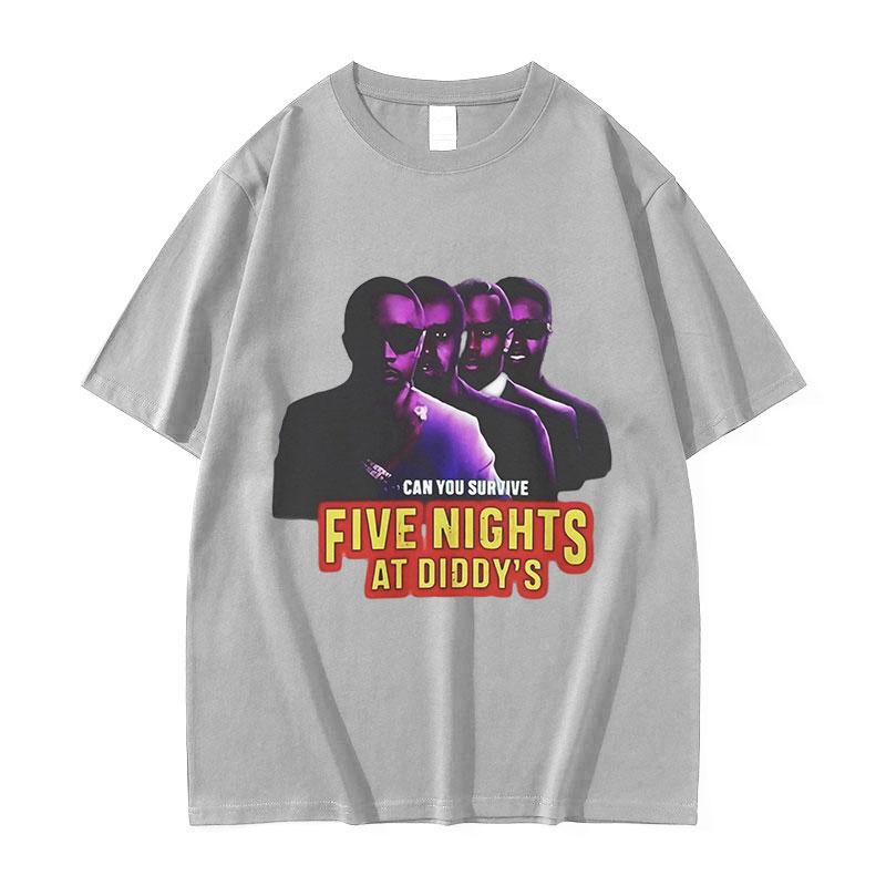 Funny Five Nights At Diddys House Novelty Graphic Summer Fashion T Shirts Unisexs Retro Fashion Short Sleeve Tshirt Tees Tops