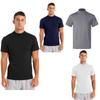 Mens Mock Neck Short Sleeve T Shirt Casual Solid Color Slim Fit Tee Top Undershirt Basic Wear