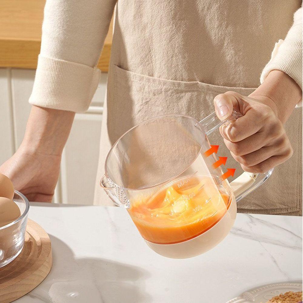 Manual Mixing Cup Whisk Dust-proof Liquid Mixing Cup Convenient Egg Beater Kitchen Accessories