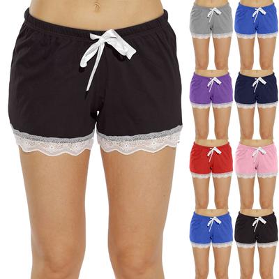 Женские домашние брюки с принтом Allover, пижамные брюки из кружева для сна, короткие брюки, пижамные брюки