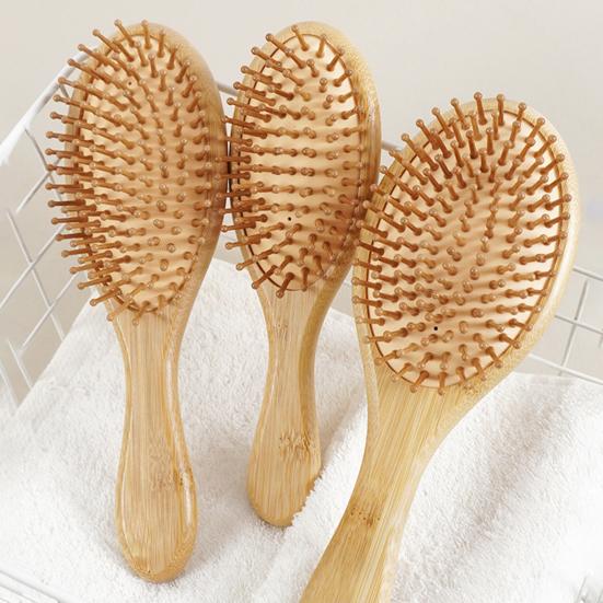 Yousheng Bamboo Air Cushion Hairbrush Hair Growth Natural Wood Bristle Scalp Massage Brush Men Women Anti-Static All Hair Types Detangling Comb