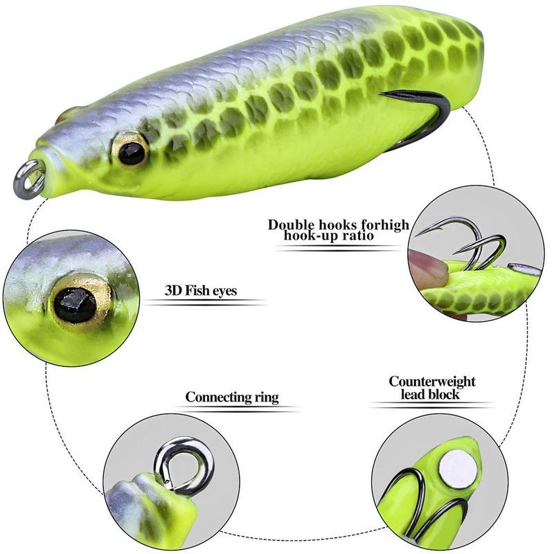 SOUGAYILANG 3pcs Umpan Pancing 3D Fish Eyes Double Hooks Soft Fishing Bait Soft Fishing Lures Outdoor Sea Fishing Tackle