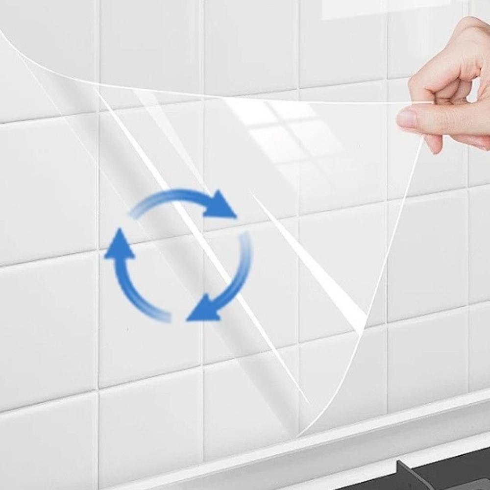 Anti-Fouling Kitchen Oil Proof Wall Sticker Transparent Removable Wall Film Wall Protector Kitchen