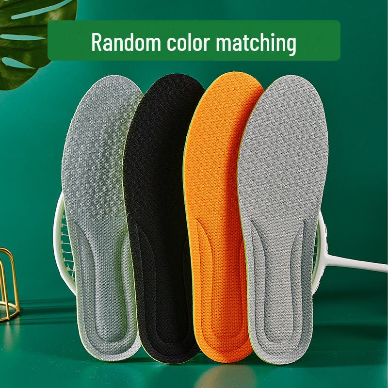 Men's and Women's Spring/Summer Sports Insoles with Mugwort Deodorizing Mesh Fabric. Sweat-absorbing, Breathable, and Comfortable Popcorn Design.