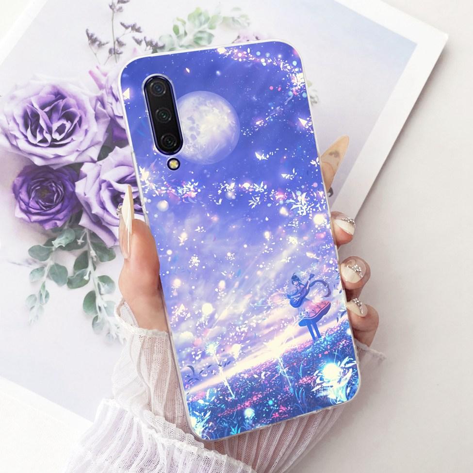 Transparent Casing For Xiaomi Mi9 Lite Case Cute Cat Fashion Butterfly Funny Cool Painted Cover M1904F3BG
