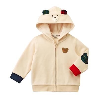 Толстовка MIKIHOUSE HOT BISCUITS для мальчиков и девочек, цвет слоновой кости, размер 110 см, 73-3707-496