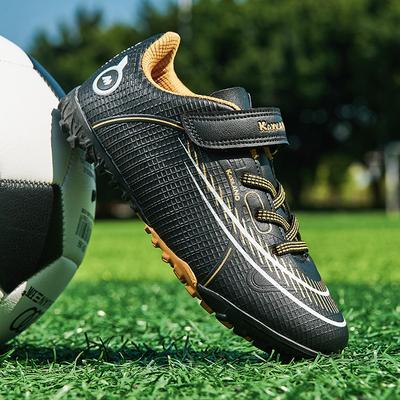 Новые детские футбольные бутсы с шипами, детские сетчатые кроссовки, для девочек и мальчиков, для учеников начальной школы, тренировочная обувь на липучках