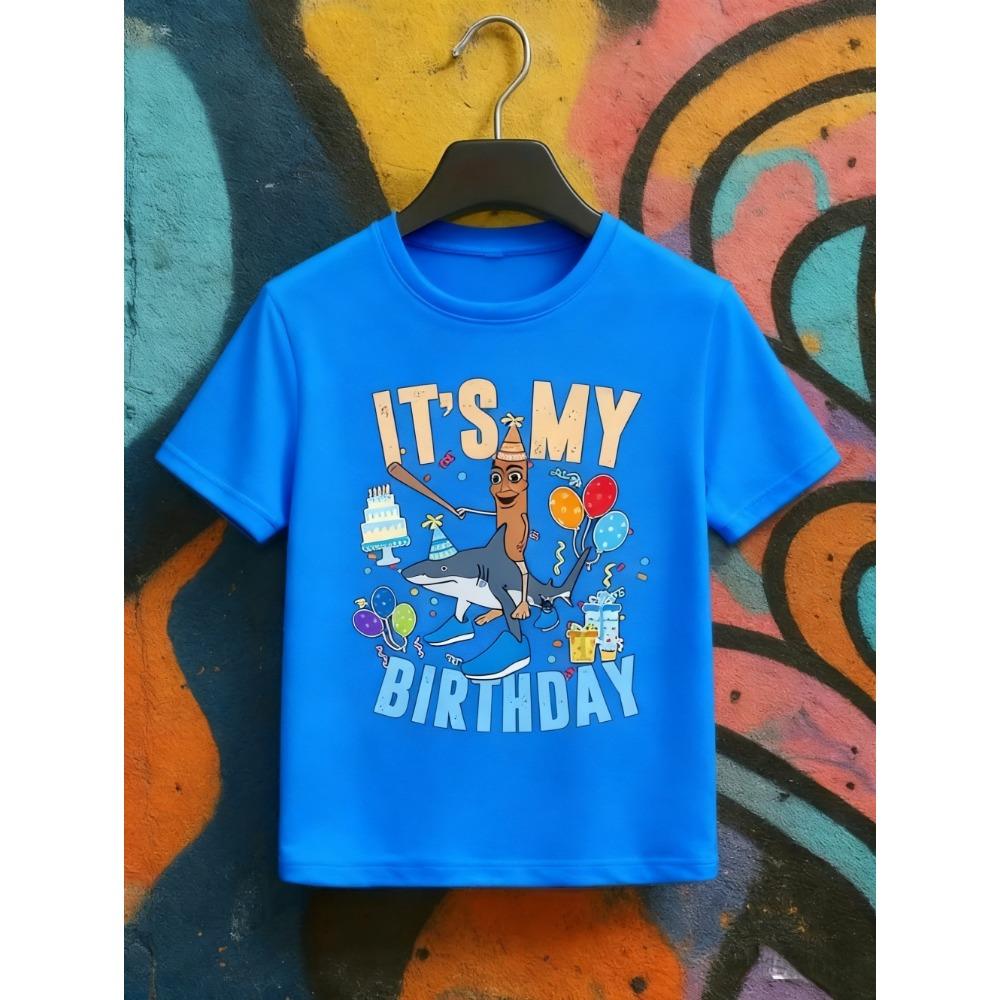 Итальянские футболки для детей с принтом мультяшного персонажа для вечеринки по случаю дня рождения, футболка с коротким рукавом, летняя модная футболка для мальчика и девочки, подарок на день рождения