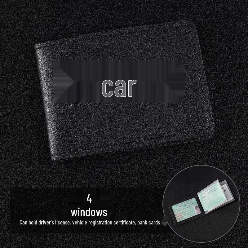 Men's 2024 New Model Leather Driver's License and Vehicle Document Holder with Protective Cover