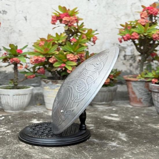 Один на Слейпнире Щит викинга Скандинавская мифология Настенный декор Ручной работы Алюминиевый Круглый Щит Бог Севера Стена Реквизит для косплея