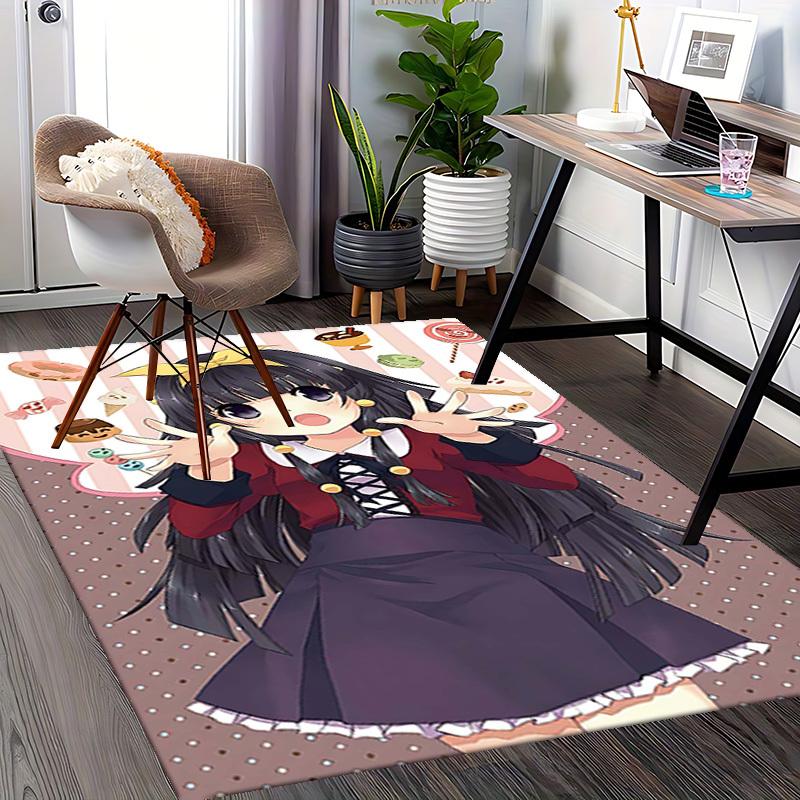 1pc Anime Cute Girl Chair Mat - Sweet Treats & Desserts Office Carpet, Anti-Slip Rug for Home Decor, Desk Pad, Game Room, Dormitory Flooring Gift.Q033