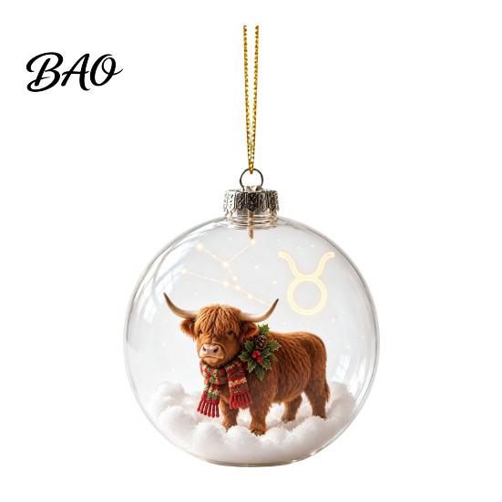 Animal Ornaments for Christmas Zodiac Ornament, Twelve Sign Hanging Decoration, 2D Acrylic Holiday Tree Decorations Horoscope Pendant Xmas Tree, Home