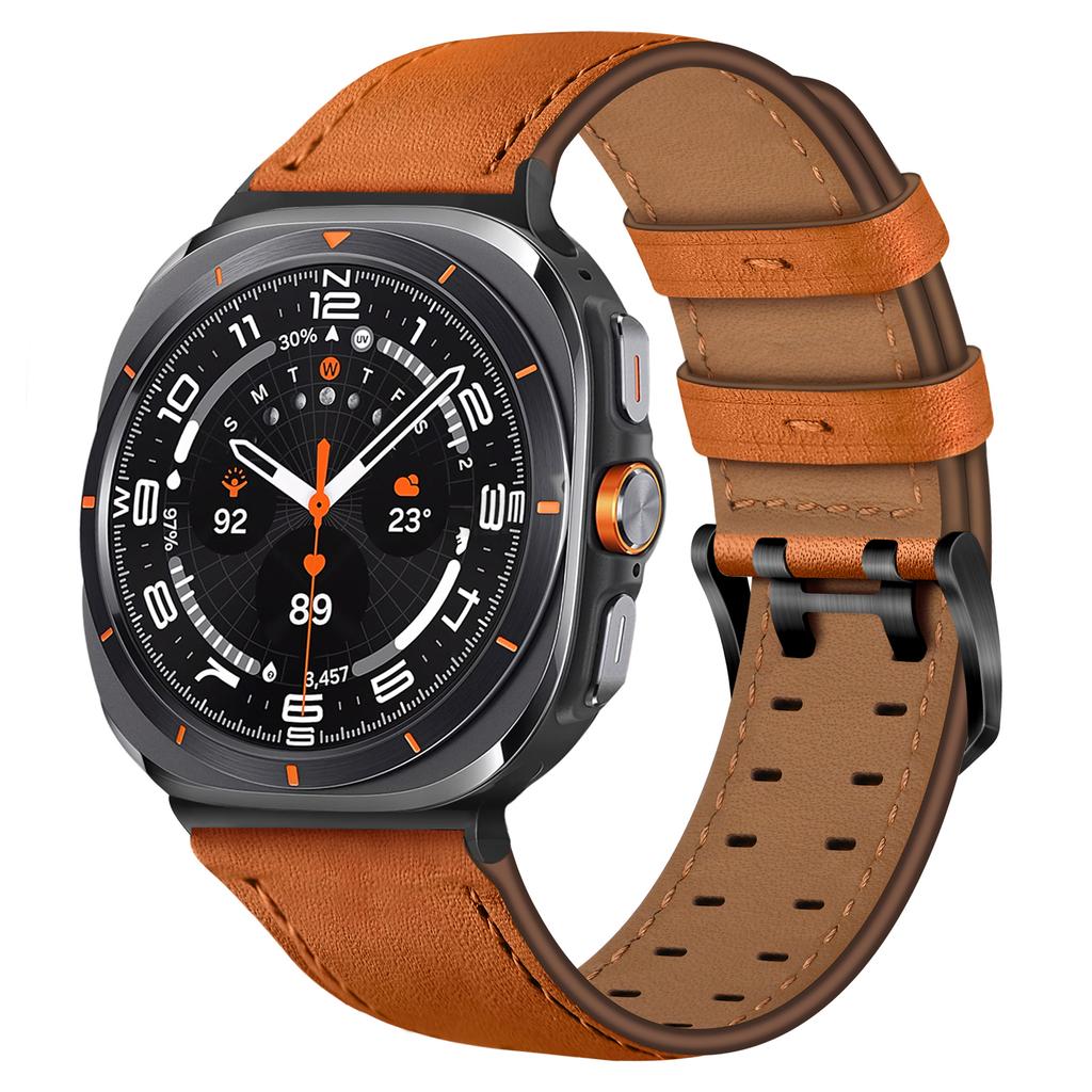 Ремешок для Samsung Galaxy Watch8 44мм/40мм/Watch8 Classic 46мм, застежка с двумя шпильками, ремешок из натуральной коровьей кожи