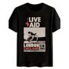 Мужская винтажная футболка с концерта Live Aid 85 Стадион Уэмбли Узор Смелая печать Фанаты классического рока 80-е Британская группа Памятные вещи