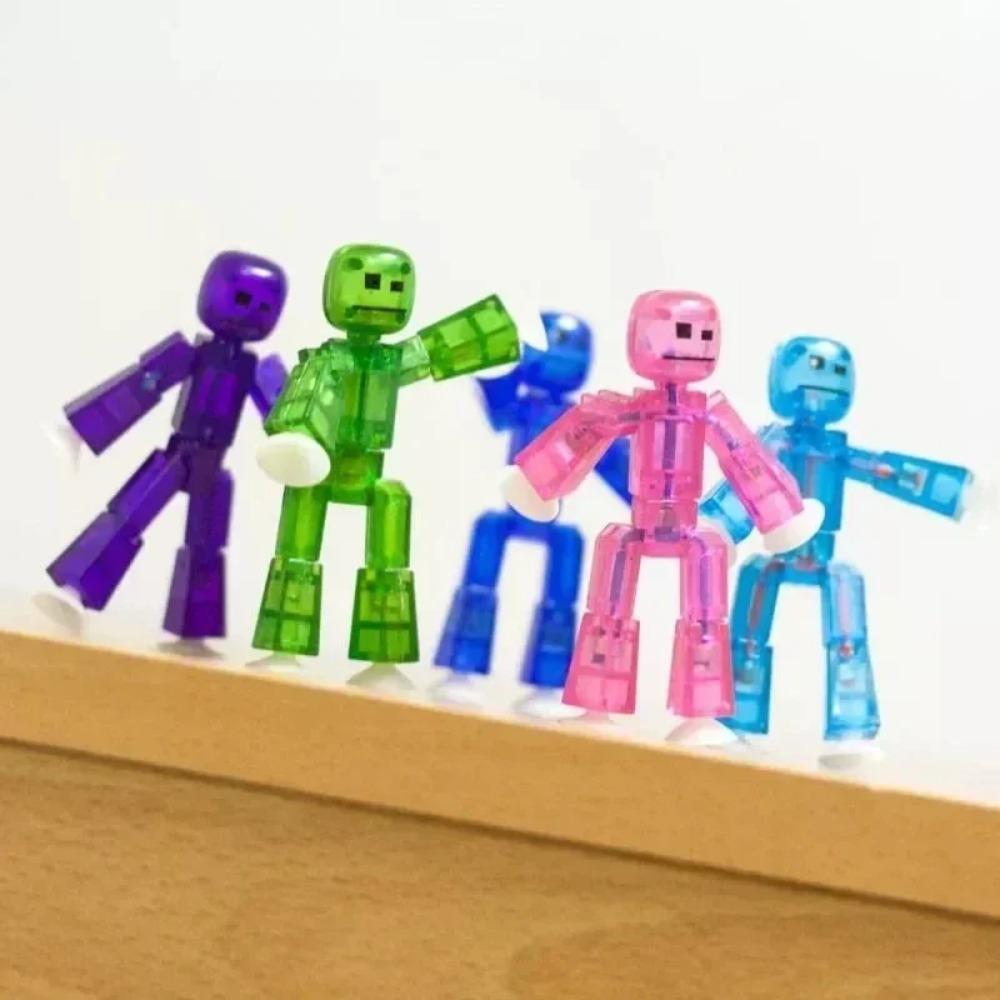 5-10 штук Случайный цвет Stikbot Игрушки для анимации на экране Куклы-домики с присоской DIY Креативный липкий робот Анимационный фильм StikBot Игрушки