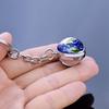 Luminous Planet Star Keychain Solar System Galaxy Keyring Nebula Space Universe Pendant