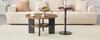 2-Piece Round Coffee Table Set, Wood Fiberboard PVC Vacuum-Press, 80 cm Table with Storage and 38 cm Side Table, Living Room and Bedroom