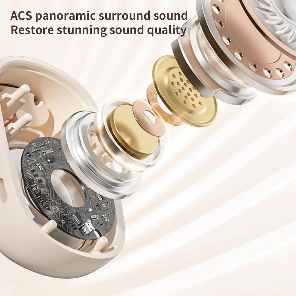 Wireless Earbuds Bones Conduction Bluetooth V5.4 Earphones with Non In Ear Hanging Type Sports Digital Display Ultra Long Battery Life Earphones