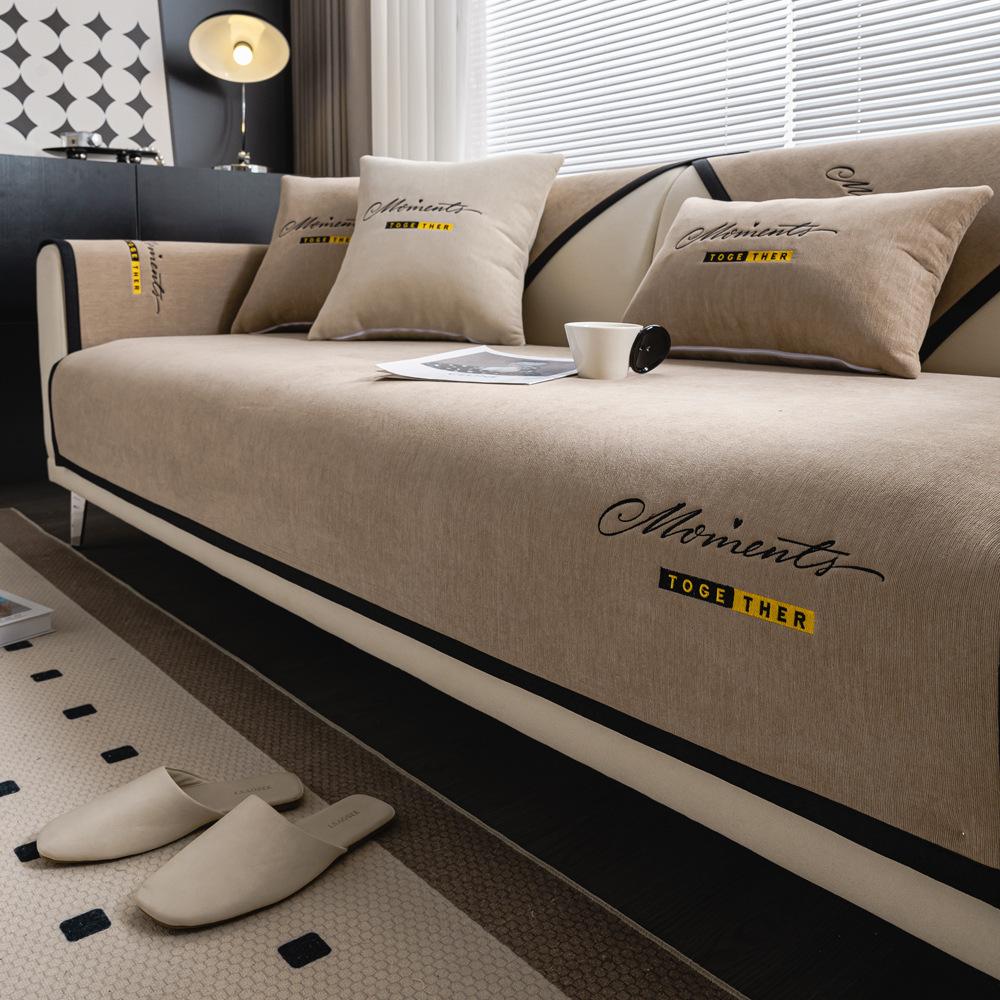 Luxury Sofa Cushion for Living Room Chenille Non-slip Sofas Towel Couch Cover Corner Sofa Towes Seat Pad Home Protection Covers