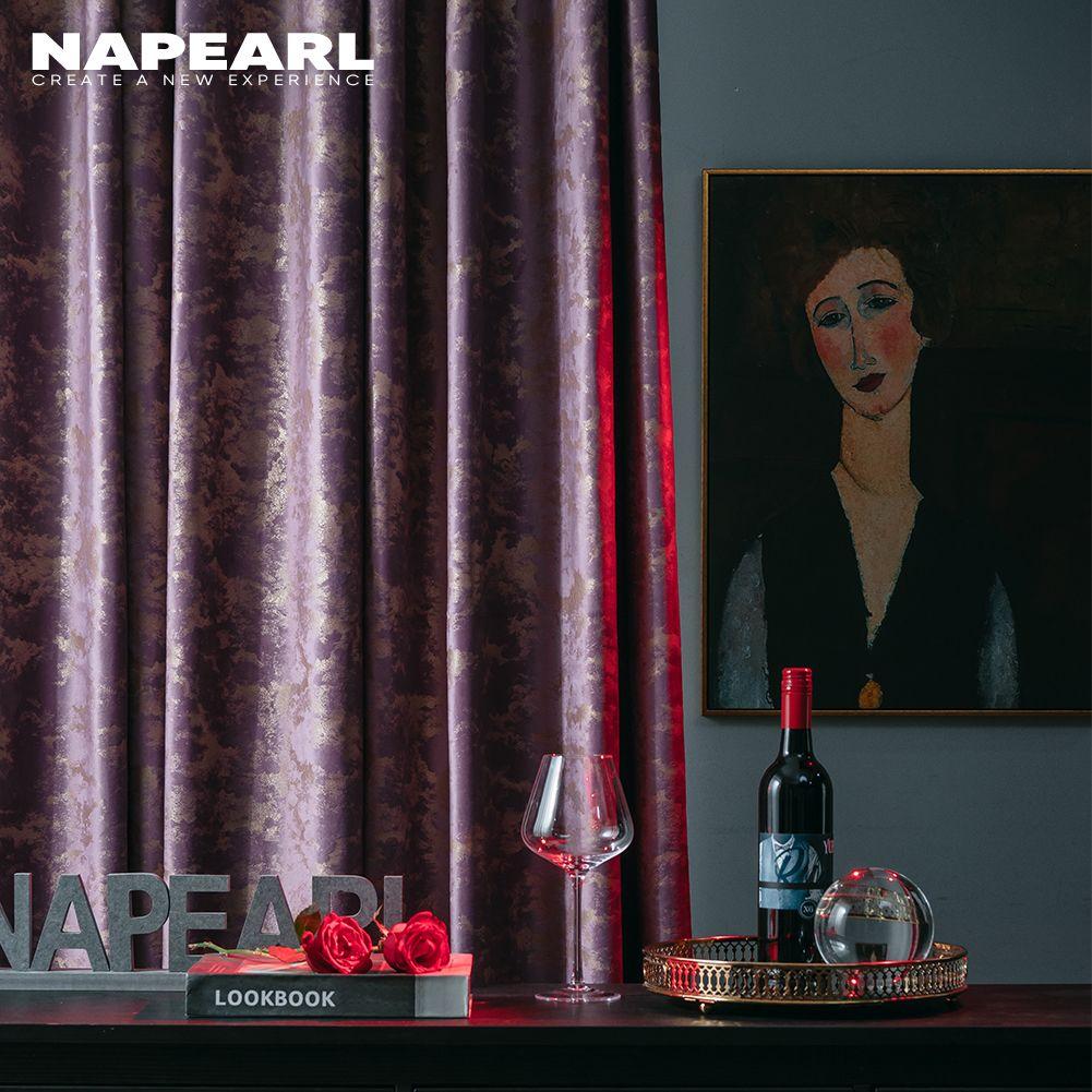 1 шт. NAPEARL 80% затемняющая роскошная бархатная ткань с горячим тиснением шторы для спальни гостиной домашнего декора