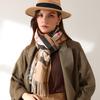 Women's Plaid Imitation Cashmere Scarf - Autumn/Winter 2025 Medium-Length Warm Shawl, Japanese & Korean Style