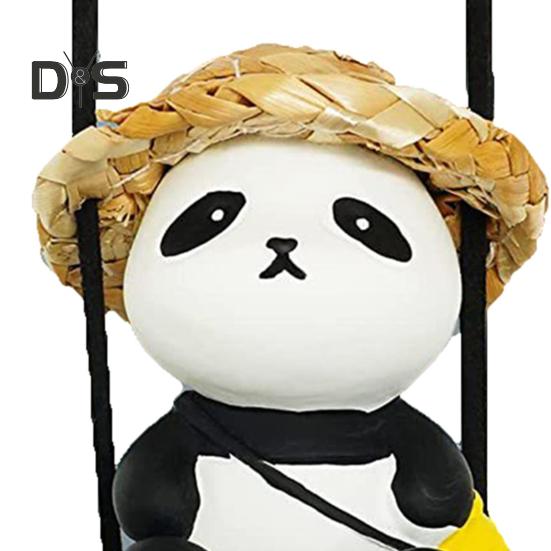 Toy Car Interior Panda Pendant Realistic Funny Car Interior Rearview Mirror Hanging Pendant