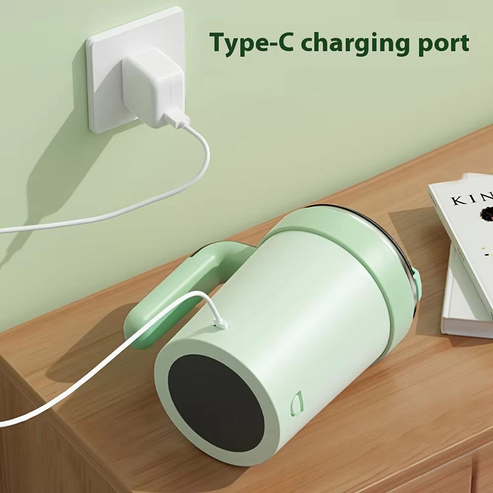 380ML Automatic Magnetic Stirring Mug with Straw & Lid Stainless Steel Waterproof USB Electric Mixing Coffee Mug