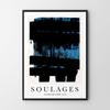 Plakat abstrakcja soulages czarny niebieski