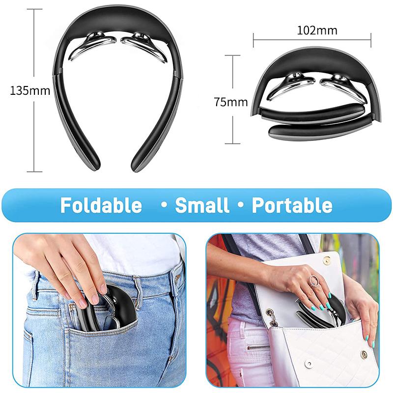 Складной инструмент для массажа шеи, импульсный массажер для шейного отдела, 5 режимов, 15 интенсивностей, массаж для шеи, релаксация