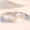 Runxin's Adjustable Sun, Moon & Stars Couple Ring: A Simple, Elegant Gift for Long-Distance Lovers.